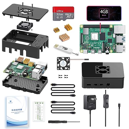 TRASKIT Raspberry Pi 4 Kit4B（4GB RAM） 51+R4w5jqNL.jpg